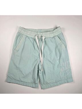 Nike Sportswear Swoosh Nylon Shorts Mint Green Aqua Embroidered Logo Size S